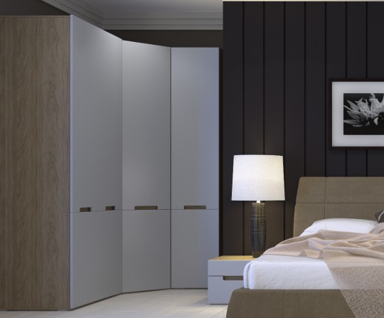 Угловой шкаф в спальне